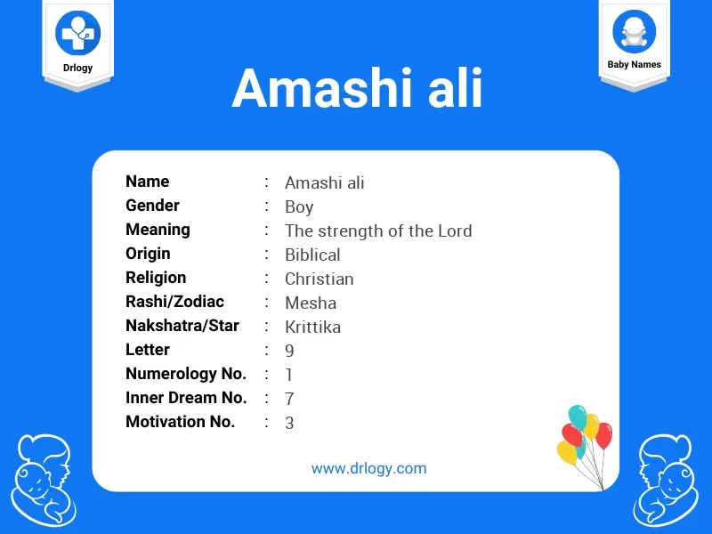 Amashi Ali Name Meaning